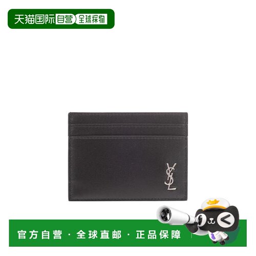 1h可退 香港直邮Saint Laurent logo标牌卡夹 6076031JB0E