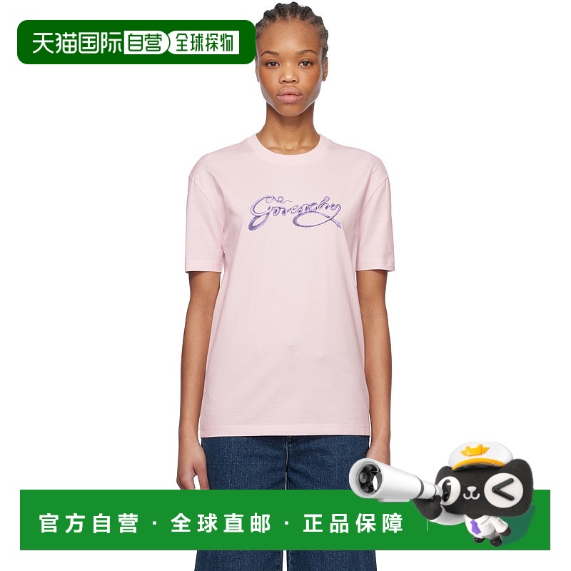 香港直邮Givenchy 纪梵希 女士 粉色 Regular Fit T 恤 BW70EKP70