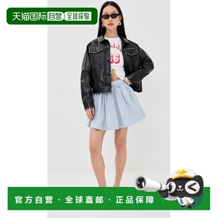 香港直邮Rabanne 女士 条纹迷你半身裙 舒适时尚