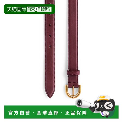 欧洲直邮BALENCIAGA（2025 年新品）Rodeo 女式腰带 深酒红色皮带