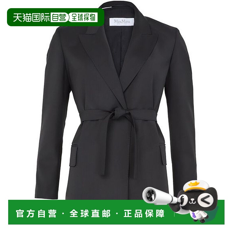 自营欧洲直邮MAXMARA麦丝玛拉 Talento女士黑色羊毛短款西装外套