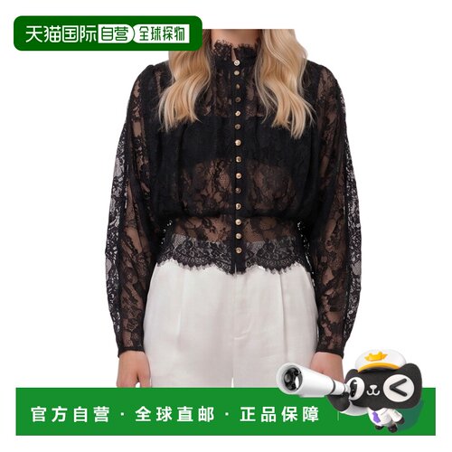 Self-Portrait 蕾丝泡泡袖高领衬衫 AW26009TC 【付后1h可退】
