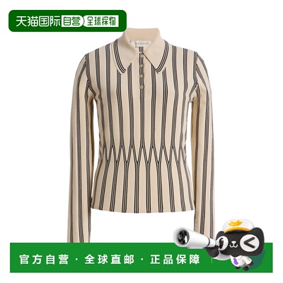 1h可退 香港直邮ZIMMERMANN 女士 Rebellion 条纹针织Polo衫