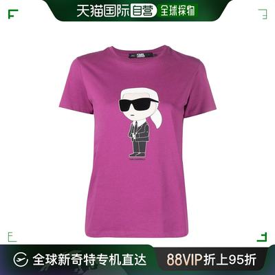 香港直邮Karl Lagerfeld 卡尔 拉格斐 女士 圆领短袖T恤 230W1700