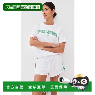 1h可退 香港直邮SPORTY & RICH 女士 Wellness Ivy 植绒短袖圆领