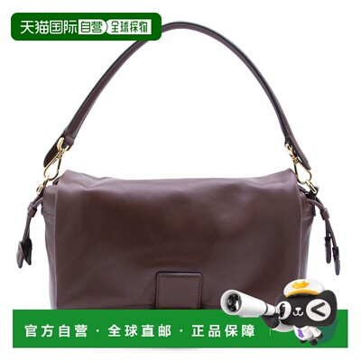 1h可退 香港直邮Fendi 芬迪 女士 MAMMA BAGUETTE 深褐色皮革肩包