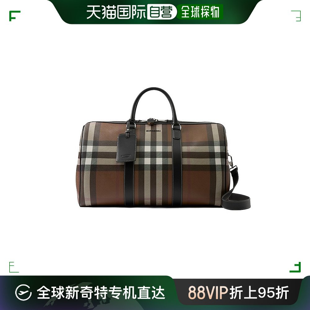 【99新未使用】欧洲直邮Burberry/博柏利 Boston男士深棕色织物配