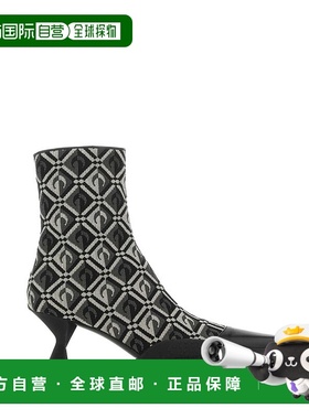 香港直邮Marine Serre 女士 MOON DIAMANT 刺绣棉混纺短靴 F057FW