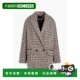 香港直邮Maje 女士 双排扣格纹羊毛混纺西装 1h可退 外套 MFPVE005