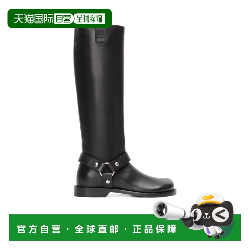 香港直邮LOEWE 女士靴子 LLSC285X031100 SS2025 黑色 圆头长筒靴