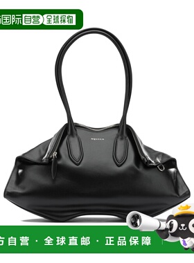 1h可退 香港直邮mcqueen 亚历山大 麦昆 女士 黑色皮革手袋 85599