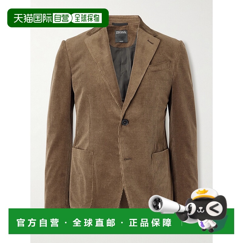 香港直邮Zegna 杰尼亚 男士 棉混纺灯芯绒西装外套 10FP2027053