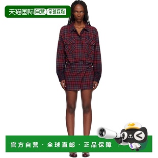 女士 红色 Check 1h可退 Arrow white Flannel 连衣 香港直邮off