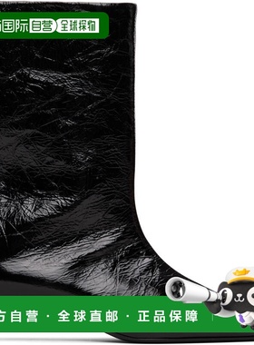 香港直邮Jil Sander 吉尔 桑达 女士 黑色 Crinkled Calfskin 中