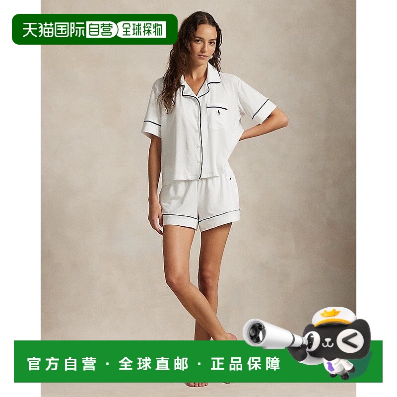 自营欧洲直邮RalphLauren拉夫劳伦 Polo短袖滚边针织睡衣