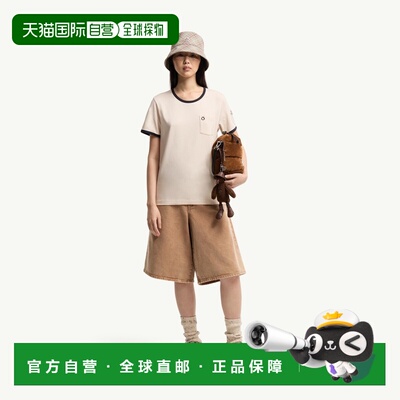 自营欧洲直邮Moncler盟可睐 女士白色棉质logo刺绣T恤短袖