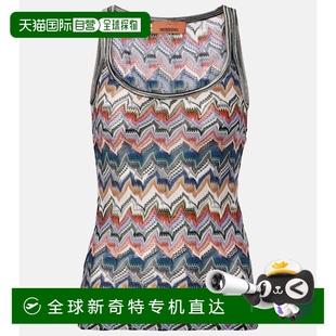 之字纹金银锦缎背心上衣 1h可退 香港直邮MISSONI 米索尼 女士