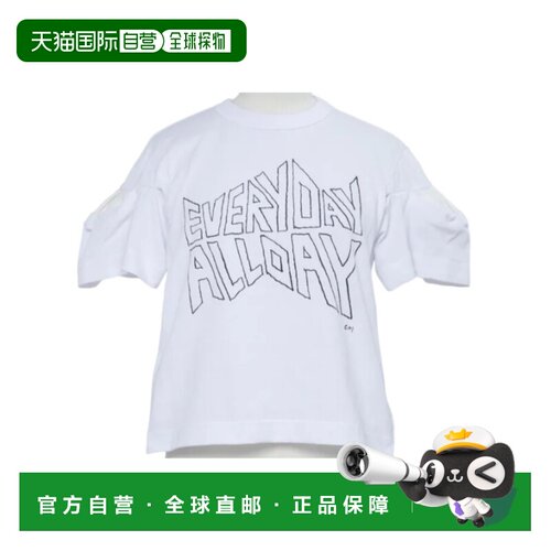 香港直邮SACAI 女士T恤 2608354101 SS2026 白色 短袖T恤