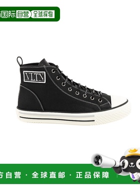 香港直邮VALENTINO 22SS 黑色VLTN 贴花高帮休闲运动 Men华伦天奴