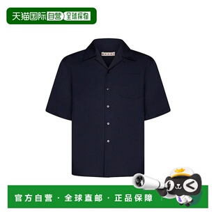 男士 瑪尼 香港直郵Marni blue藍色 襯衫 900B99 貼袋短袖 1h可退