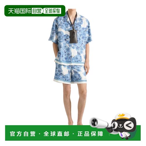 香港直邮GIVENCHY 男士短裤 BM51RT1YMF400 SS2026 蓝色 百慕大短