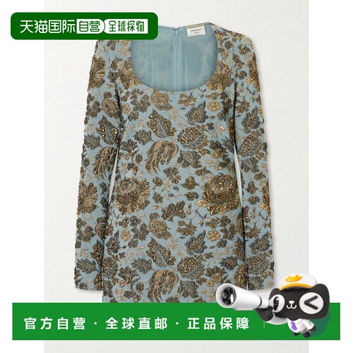 1h可退 Saint Laurent 圣罗兰 女士 Jardin 锦缎迷你连衣