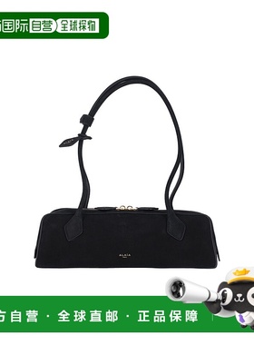 1h可退 香港直邮Alaia 女士 Le Teckel 黑色绒面革中号肩包 AA1S0
