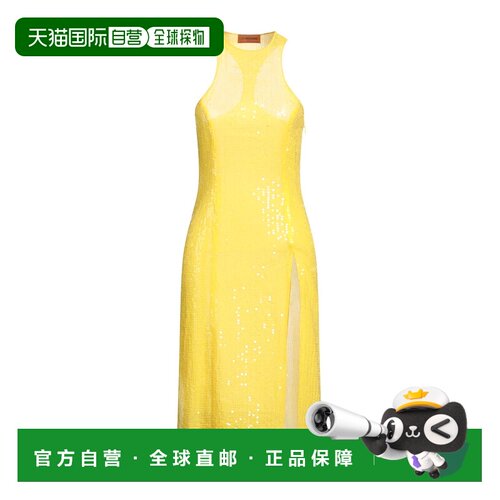 香港直邮MISSONI 米索尼 女士 珠片连衣裙 yellow黄色 舒适时尚