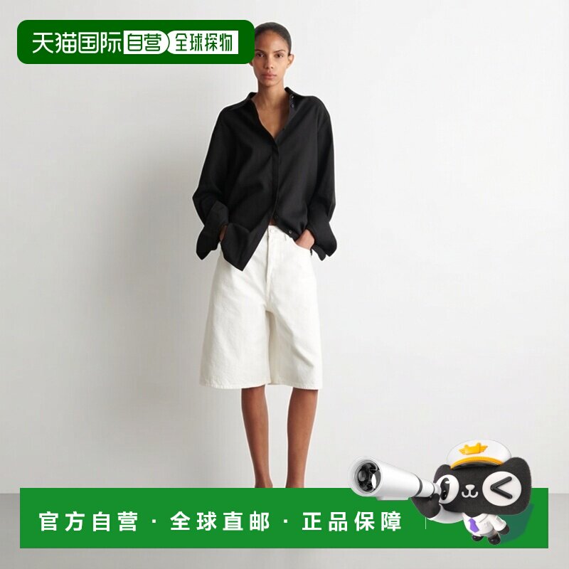 自营欧洲直邮COS 女士黑色亚麻长款衬衫上衣通勤图片