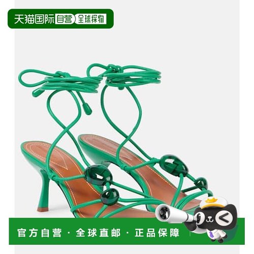 香港直邮ZIMMERMANN 女士 Gleam 65 精饰皮质凉鞋高跟