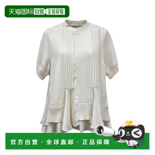 香港直邮SACAI 男士T恤 08490178 SS2026 白色 CASHMERE KNIT PUL