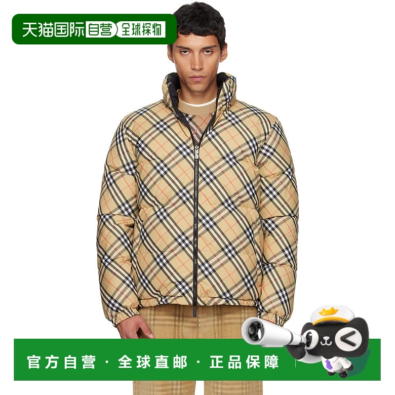 1h可退 香港直邮Burberry 巴宝莉 男士 驼色 Check Wool 毛衣 811