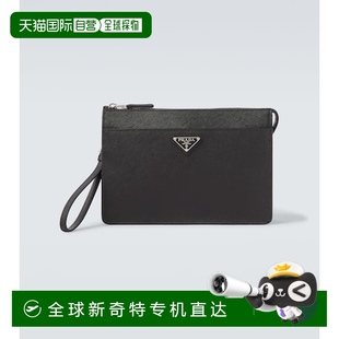 香港直邮Prada 男士 1h可退 普拉达 舒适时 小牛皮小包 black黑色