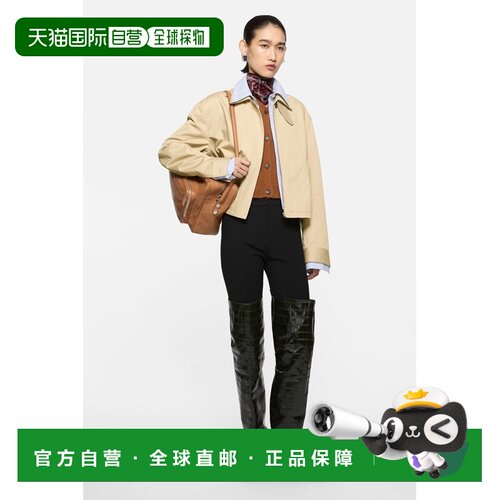 自营欧洲直邮Acne Studios 女士浅蓝色棉质多层斜纹夹克风衣