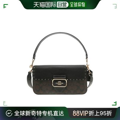 香港直邮COACH 奥莱款女士PVC配皮单肩斜挎手提包CE563