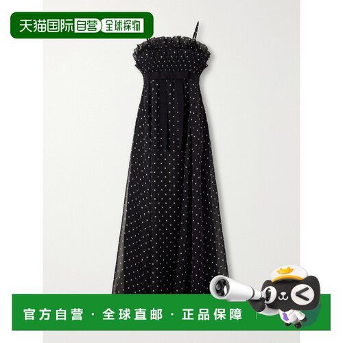 1h可退 香港直邮ZIMMERMANN 女士 褶裥荷叶边波尔卡圆点雪纺长款