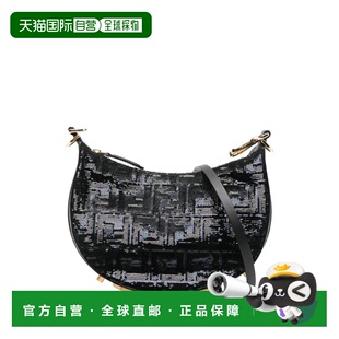 蓝色皮革迷你刺绣剑桥包 1h可退 女士 芬迪 8BS081 香港直邮Fendi