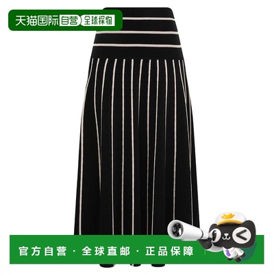 1h可退 香港直邮ZIMMERMANN 女士 条纹半身裙 8738SR251 black黑