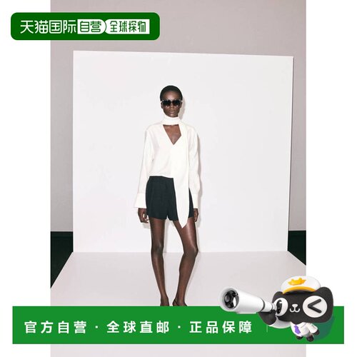 自营欧洲直邮MANGO 女士黑色编织粗跟高跟鞋