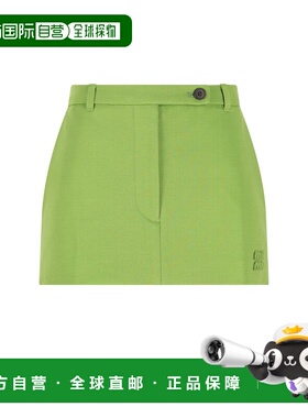 1h可退 香港直邮Miu Miu 缪缪 女士 绿色半身裙 MG257318FQF008
