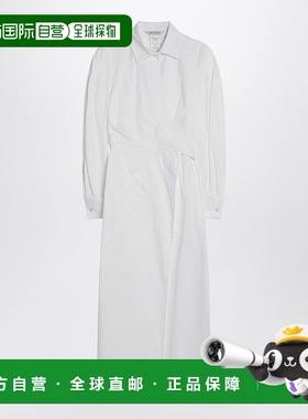 香港直邮MaxMara 麦斯玛拉 女士 白色棉质斜纹布衬衫式连衣裙 BAL