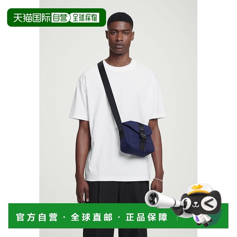 自营欧洲直邮COS 男士深蓝色聚酯斜挎包新款单肩包