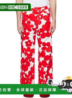 香港直邮Marni 玛尼 男士 红色 & 白色 Dillies Print 工装裤 PUM