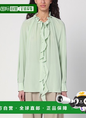 香港直邮VICTORIA BECKHAM 维多利亚 贝克汉姆 女士 浅绿色荷叶边