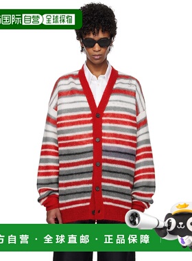 1h可退 香港直邮Marni 玛尼 男士 红色 & 灰色 Fuzzy Wuzzy 开衫