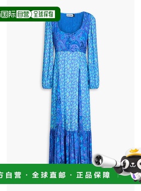 香港直邮RIXO 女士 印花绉纱长款连衣裙 0100185642302626FONTAIN