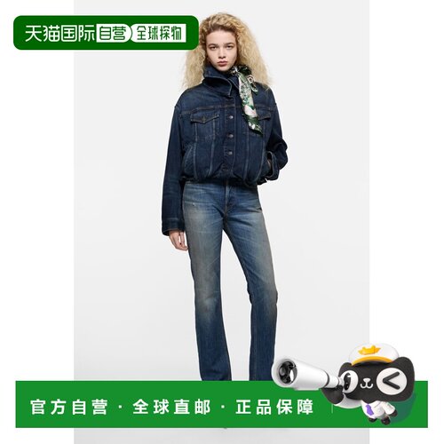 自营欧洲直邮Acne Studios 2009F女士棉质蓝色直筒牛仔裤直筒裤