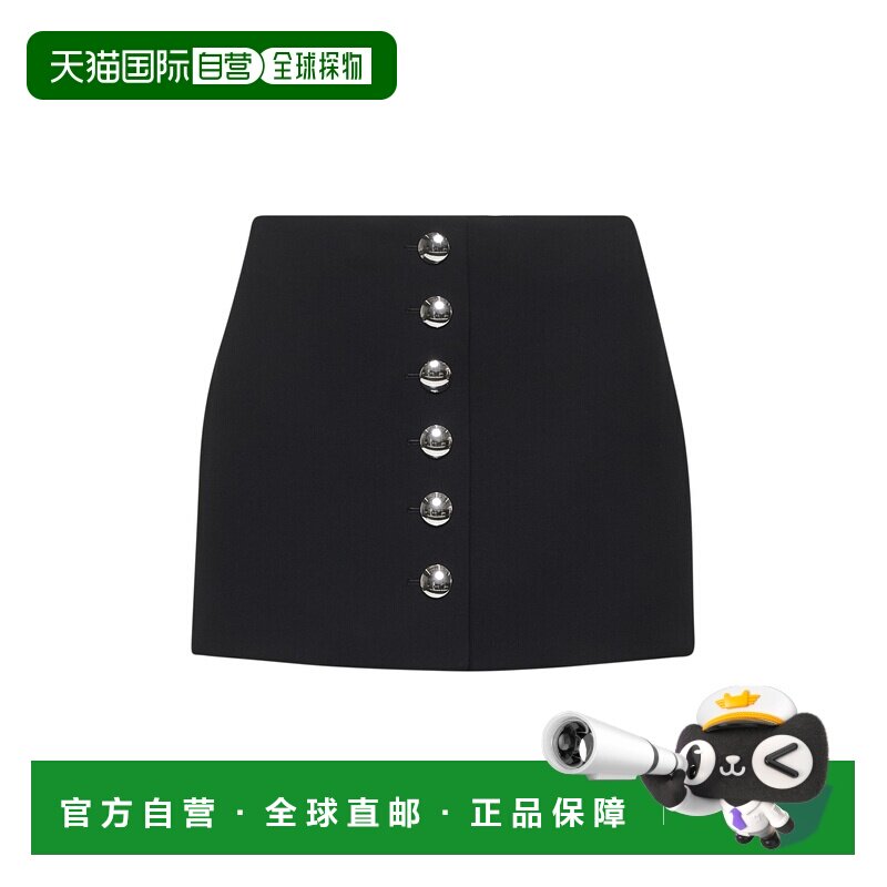 香港直邮KHAITE 女士半身裙 41544114200 SS2025 黑色 纽扣半身群