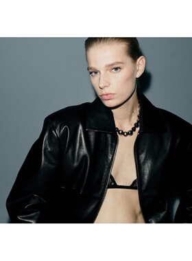 自营欧洲直邮Mango芒果 女士黑色几何球体项链