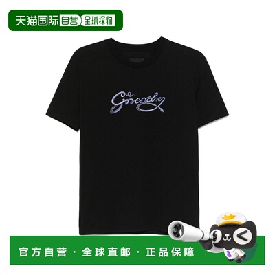 1h可退 香港直邮GIVENCHY 女士T恤 BW70EKP705001 AW2025 黑色 圆